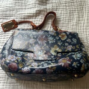 VALENTINA floral handbag‎ genuine leather Made in Italy